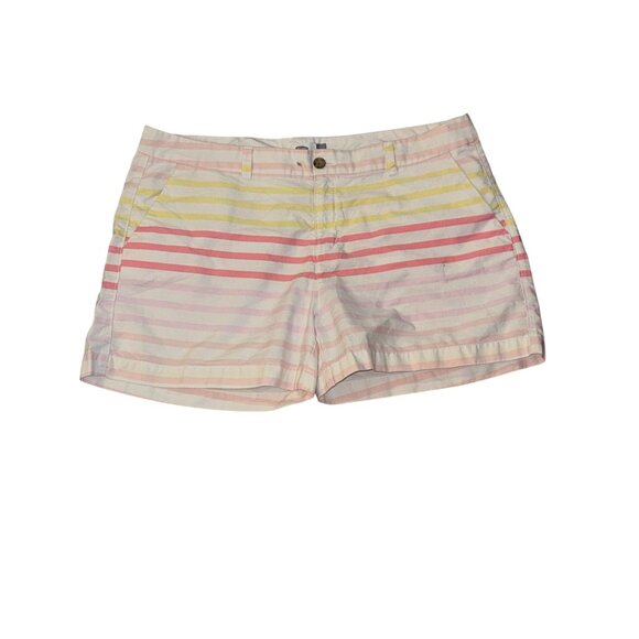 Old Navy Pants - Womens Striped Cotton Shorts Size 16 Multicolor